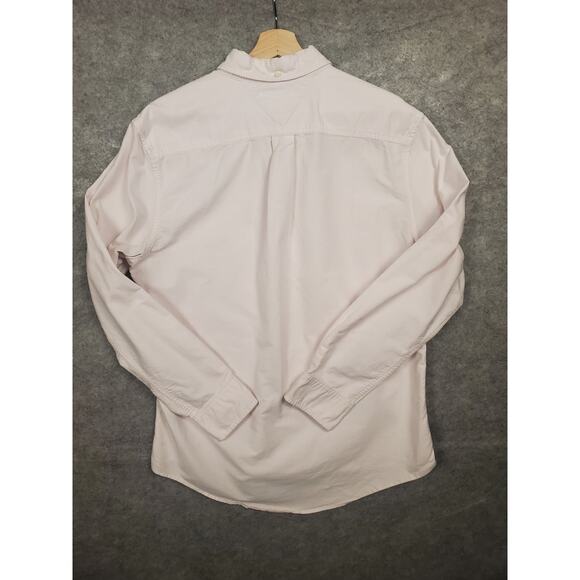 Tommy Hilfiger Women's Size Large Pink & White Stripe Button Down Shirt Preppy - Picture 2 of 6